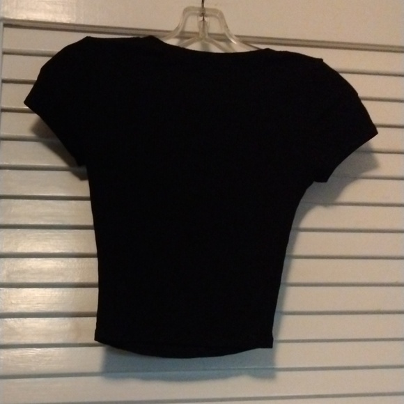 Black Bozzolo xs black crop tee shirt - Picture 3 of 3